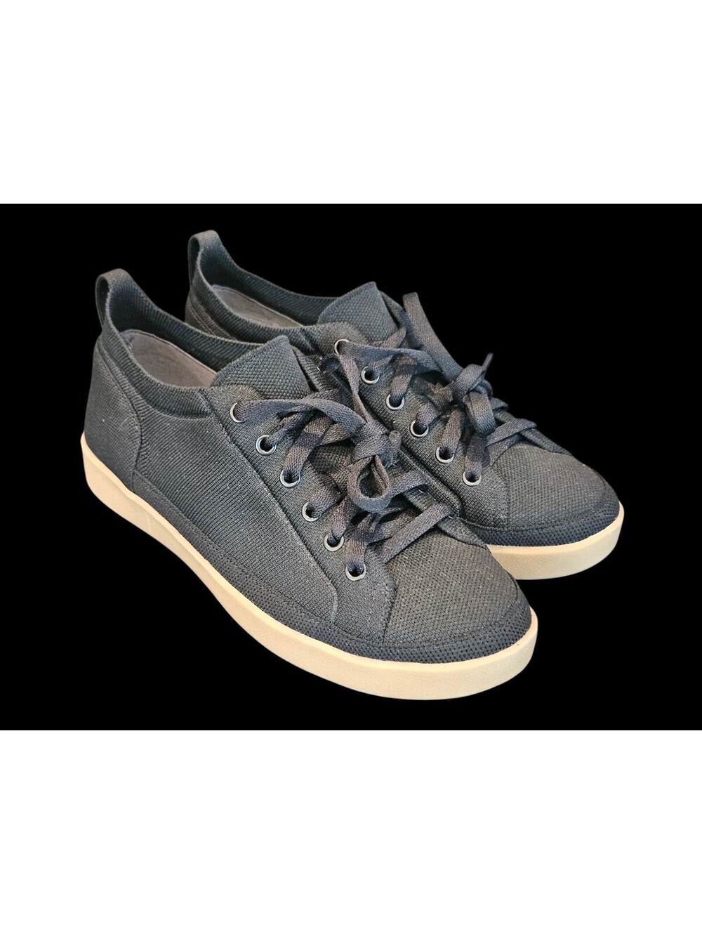 Vionic WINNY Knit Sneakers Womens 10 US Black Fabric Lace Up Casual Shoes